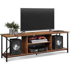 WLIVE TV kapp Lowboard kuni 65-tollise teleri jaoks, TV kapp TV laud avatud hoiuruumiga, 140 x 40 x 49 cm, TV statiiv elutuppa ja magamistuppa (Vintage Brown, 160 x 40 x 51 cm)