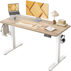 BEXEVUE reguleeritava kõrgusega laud, 120 x 60 cm, reguleeritava kõrgusega elektriline laud, 2 mälufunktsiooniga seisev laud, arvutilaud, vaherpuu