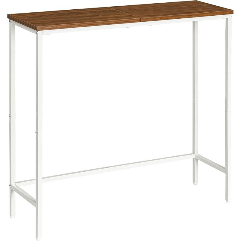 HOOBRO kitsas konsoollaud, 75 cm küljelaud, koridorilaud, väike näituselaud, diivanilaud väikesesse ruumi, sissepääsu, koridori jaoks, pähkelpuu ja valge EWH75XG01