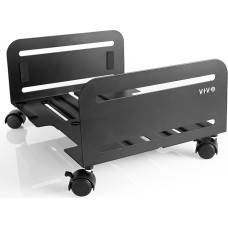 VIVO suur arvuti torni lauaarvuti ATX korpus, CPU terasest rulluv stend, 7,8 kuni 14 tolli lai reguleeritav mobiilne käru hoidja lukustuvate ratastega, mänguriarvuti hoidja, must, CART-PC01L, CART-PC01L