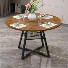 GOLDFAN ümmargune söögilaud 4-6 inimesele, puit, 120 cm, ümmargune köögilaud, söögilaud, söögilaud 1 avatud riiuliga kööki, elutuppa