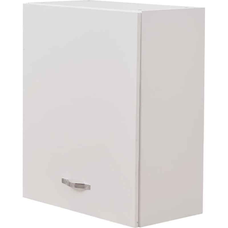 Shally Dogan puidust seinakapp ühe uksega, 1 riiul ja 2 kambrit, ruumikas ja vastupidav, valge värv, 60 x 32 x 72 cm