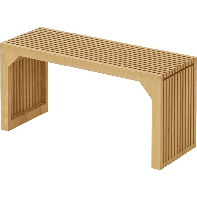 ROOMTEC söögipink, puidust pink esikusse, elutuppa, kööki ja magamistuppa, 35 tolli (naturaalne, pikk pink)