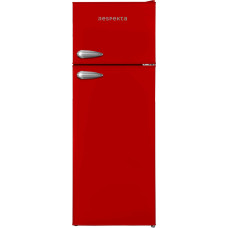 Respekta KS144VR Retro külmik sügavkülmikuga / punane / 145 x 54 cm / 213 L mahutavus / reguleeritava kõrgusega jalad / automaatne sulatamine / talvine lülitus / kiirkülmutamise funktsioon