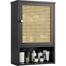 vovala Vannitoa seinakapp, bambusest üle tualettruumi ladustamise korraldaja rotangist ustega ja reguleeritava riiuliga, ruumi säästev meditsiinikapp pesuruumi, kööki, elutuppa (must)