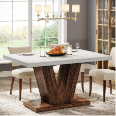 Tribesigns söögilaud 4 inimesele, 120 cm köögilaud raske alusega, talumajapidamise puidust söögilaud koju, söögituppa