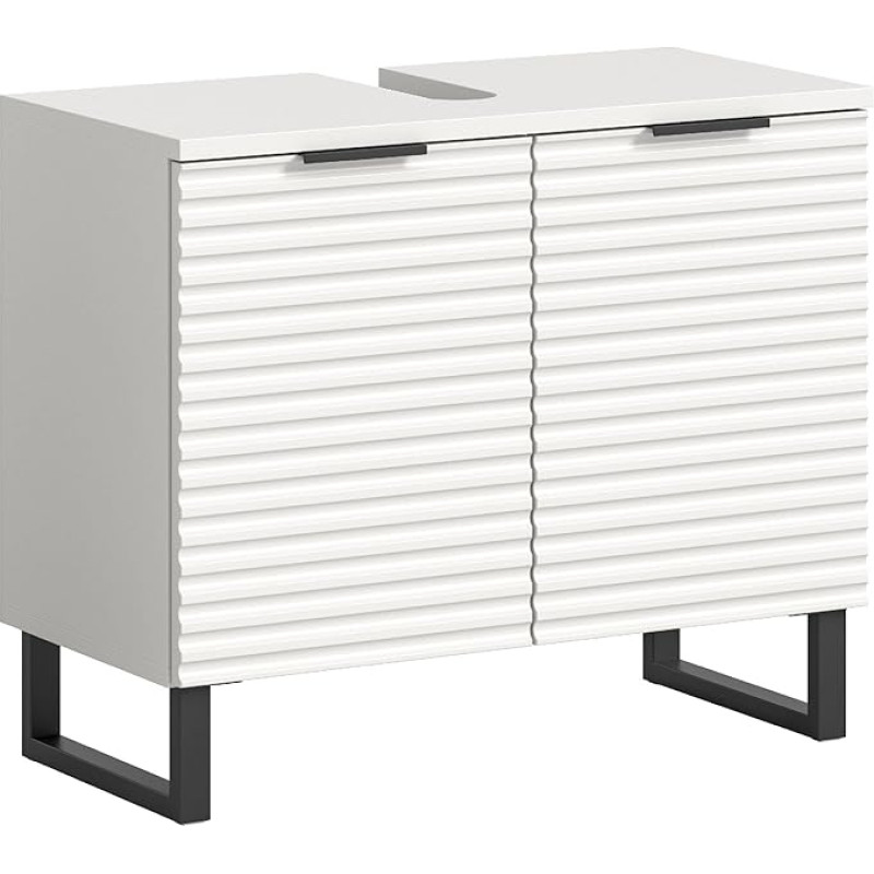 xonox.home - Riff tualettruum 70 x 59 x 34 cm, valge ja musta värvi - Vannitoakapp - kaasaegne ja funktsionaalne