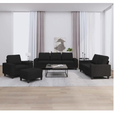 LAPOOH 3201878 4-osaline diivanikomplekt, must kangas, Lounge diivan, diivanid ja diivanid, lõõgastav diivan, diivan elutuppa