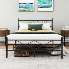 VERFARM metallist voodi lamellipõhjaga voodiraam peaplaadiga üheinimesevoodi külalisvoodiraam üheinimesevoodiraam 120 x 200 cm mustana