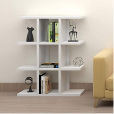 URBNLIVING Avalon puidust raamaturiiul elutuppa kaasaegsed riiulid hoiukappide korraldaja - 4-tasandiline