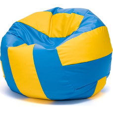 Ecopuf Korvpalli kott XL - Kunstnahast mängupadi - Ideaalne jalgpallifännidele, lastele - Bean Bag elutuba - Sametist Bean Bag - Mängutool Pouf Sack - 90 x 65 cm, Võrkpall