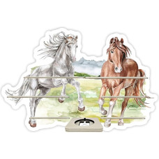 Farbklecks-kollektsiooni muusikakarbi riiul hobuse karja - sobib Tonieboxile - riiul, kus on ruumi karbile ja 35-40 figuurile