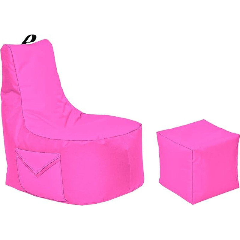 Momiralland Big Gamer Bean Bag koos seljatoega, istmepadi, Beanbag, põrandapadi, tugitool, sobib sise- ja välitingimustes kasutamiseks, mängimine koos PC Xbox & Playstationiga (roosa)