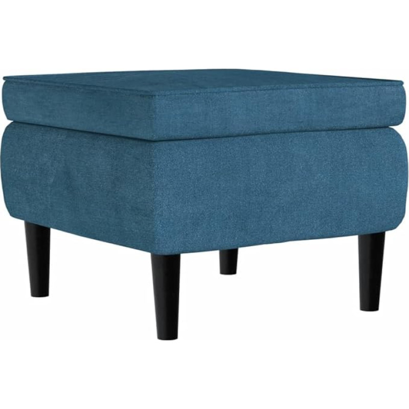 vidaXL puust jalgadega jalatugi Jalahoidja Jalahoidja Ottomani jalatugi Pehmendusega jalatugi Elutuba sinine sametne samet