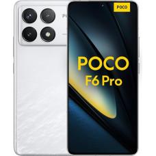 Poco F6 Pro nutitelefon, 12 + 512 GB mobiiltelefon ilma lepinguta, 120 Hz 6,67-tolline WQHD+ AMOLED ekraan, 50 MP OIS kolmekordne kaamera, 5000 mAh, 120 W HyperCharge, Dual SIM, valge