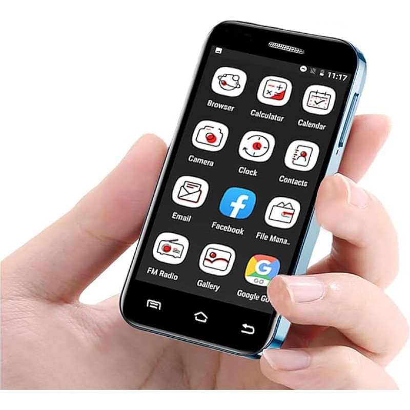 Hipipooo Väike telefon 3G minitelefon, mis toetab Nano SIM-kaarti 2,5-tolline 950mAh Android 8.1 lastetelefon 2GB + 16GB (3G sinine)