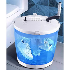 Kaasaskantav käsikangiga pesumasinate veski, mitteelektriline pesumasin ja tsentrifuug, mini käsikangiga pesukuivati ühiselamu, korteri, matkaauto jaoks (sinine)