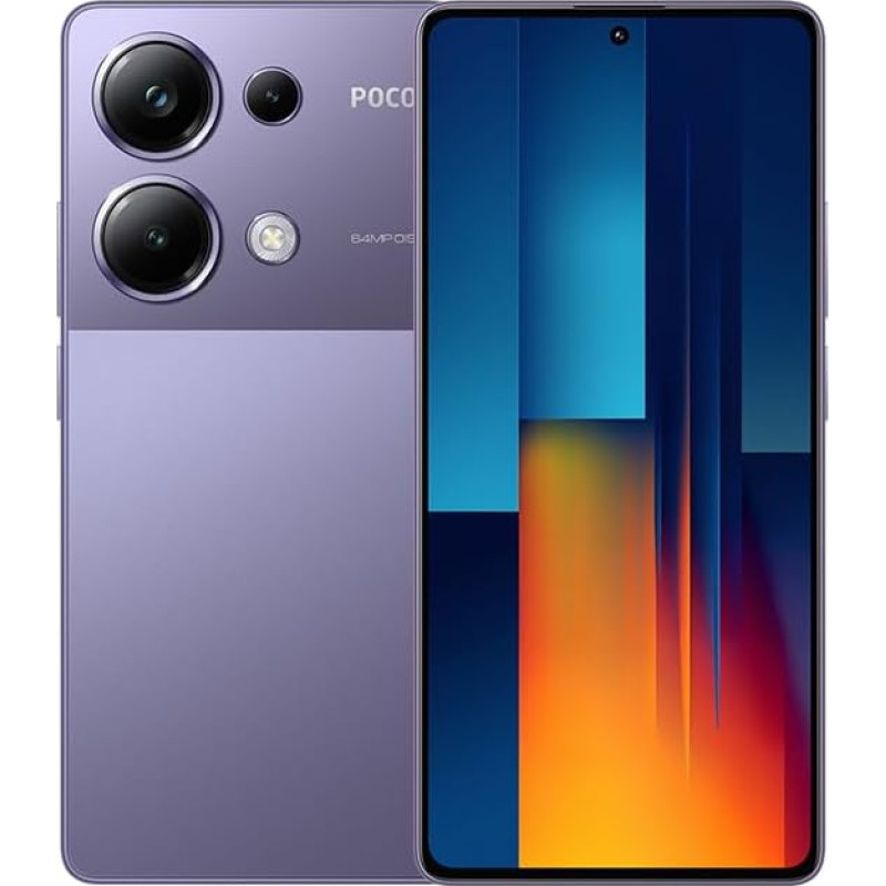 Xiaomi Poco M6 Pro mobiiltelefon 120 Hz 6,67-tolline AMOLED ekraan, 12 + 512 GB nutitelefon Helio G99-Ultra protsessoriga ja 64MP AI kolmekordne kaamera 5000 mAh aku 67 W turbolaadimine (lilla globaalne)