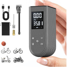 GPUTEK Mini Elektrische Fahrradpumpe 100PSI mit Digitalanzeige, Fahrrad Zubehör, Tragbare Akku Luftpumpe Fahrrad, für Rennrad, Mountainbike, Motorrad, Bälle