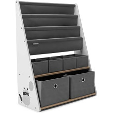 Kinderkraft RACOON Children's Room Shelf, Toy Organiser, Children's Shelf for Nursery, for Storing Children's Books and Games, Compact Size, Toy Container, White