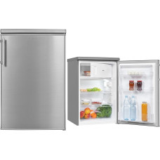 exquisit Fridge KS1016-4-HE-010D Silver | 109 L Net Capacity | Energy Efficiency Class D | LED Light | Inoxlook | Freezer Compartment