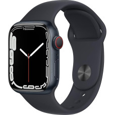 Apple Watch Series 7 (GPS + mobiilside, 41 mm) - alumiiniumist korpus Midnight koos Midnight spordirihmaga (uuenenud)