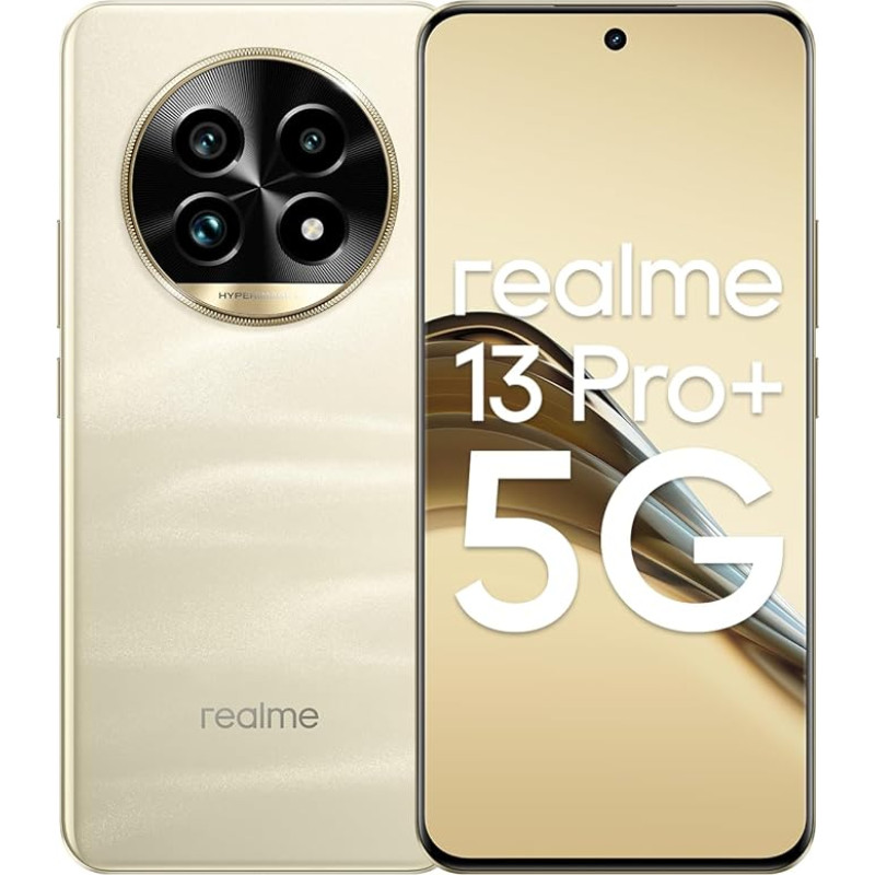realme 13 pro+ 5G nutitelefon 8 + 256 GB, Snoy Periscope OIS kaamera, AI Ultra Clarity, 120Hz Curved Vision Display, 80W Supervooc Charge, 5200 mAh massiivne aku, EU Verion, kuldne
