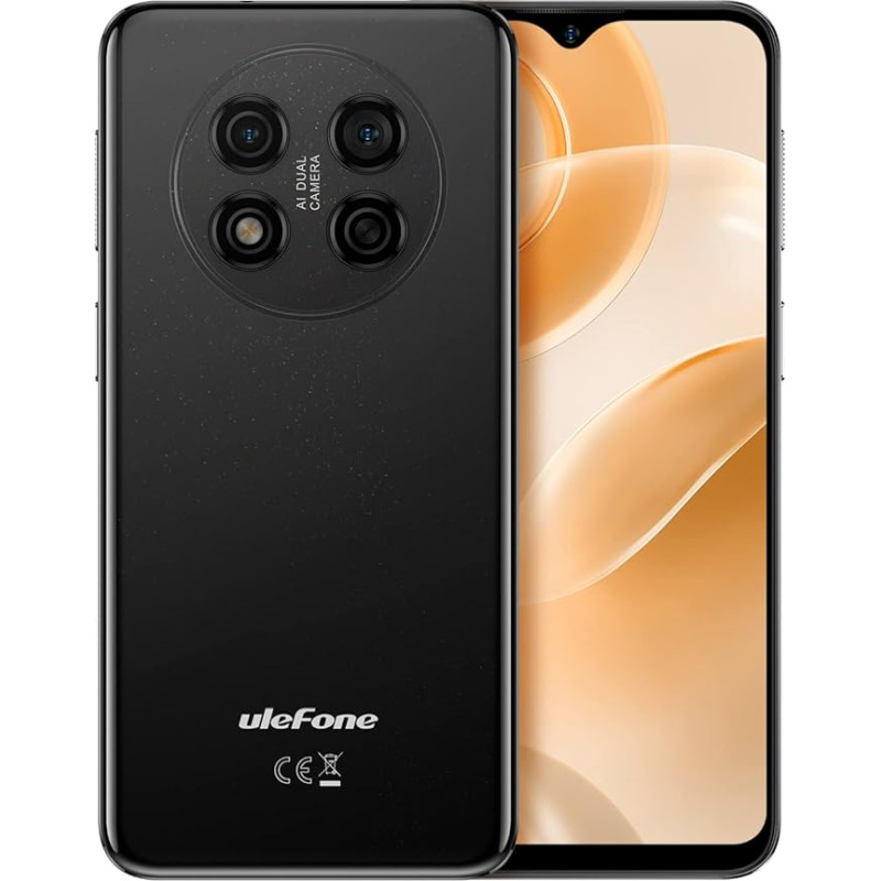 Ulefone Note 15 3G nutitelefon ilma lepinguta, 3 kaardipesa, Quad Core 5GB + 32GB, Dual SIM Android 12 mobiiltelefon, 6.22 tolli HD+, 8MP + 5MP kaamera, 4000 mAh aku, Face Unlock GPS Must