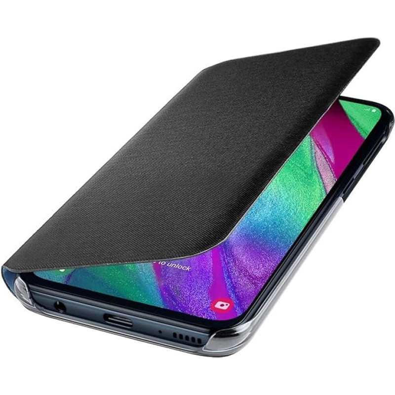 Samsung rahakoti kate (Ef-WA405) Galaxy A40 jaoks Must