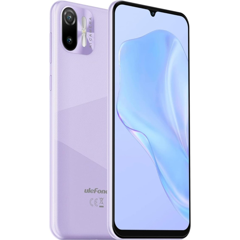 Ulefone 4G nutitelefon ilma lepinguta, Note 6(P), 8,5 mm Ultra Thin Dual SIM mobiiltelefon, 6,1-tolline HD+ ekraan, 3 kaardipesa disain, Android 11 Go, 2GB + 32GB, 8MP + 5MP kaamera, Face Unlock GPS,
