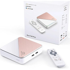 Nonic Homatics Box R 4K Plus Android TV Box - Smart TV striimingu vastuvõtja, Dolby Atmos, Google Certified, Netflix 4K, Prime Video 4K, Disney+ 4K, Gigabit, WiFi HDMI kaabel.