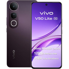 vivo V50 Lite 5G nutitelefon 8 GB 256 GB, 120 Hz 6,77-tolline AMOLED, 50 MP Sony põhikaamera, 5200 mAh aku, MediaTek Dimensity 6300, Dual SIM, NFC, IP69, Android 15, must