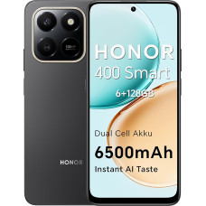HONOR 400 Smart 4G nutitelefon Dual SIM NFC Android 15, 6+128 GB, 6500 mAh kaheelemendiline aku, 108 MP + 2MP AI-nupuga telefon, 6,77-tolline 120 Hz mugavusekraan, 5 tärni SGS & IP65, Velvet Black