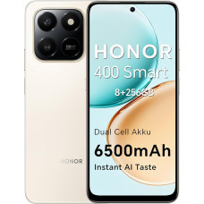 HONOR 400 Smart 4G nutitelefon Dual SIM NFC Android 15, 8+256GB, 6500mAh Dual Cell Batteria, 108MP + 2MP Con Pulsante AI Telefono, 6.77 Pollici 120 Hz Comfort Display, 5 numbriline SGS & IP65, Desert Gold