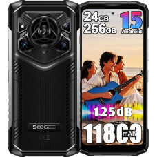 DOOGEE Blade 20 Pro 4G välitelefon ilma lepinguta, 11800 mAh, 24 GB + 256 GB (2TB) välitelefoni, 50 MP AI kaamera, 6,6-tolline HD + Punch ekraan, 3 kaardipesa/IP68/NFC (hõbedane) (hõbedane)