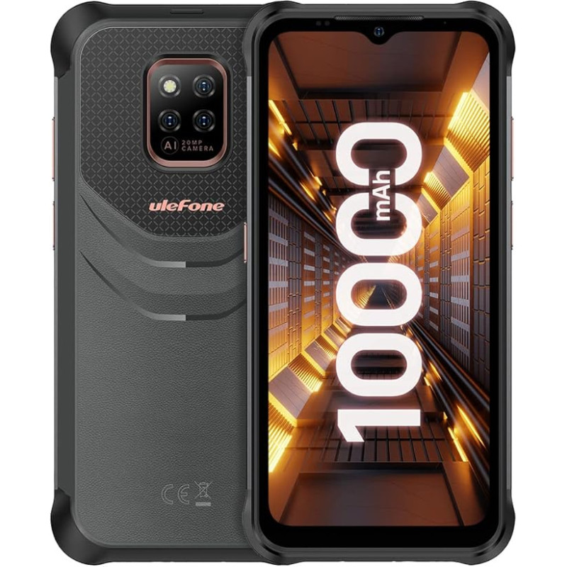 Ulefone Power Armor 14 PRO Outdoor nutitelefon ilma lepinguta Android 12.10000 mAh aku, Helio G85 6GB 128GB, 6.52 tolli 20MP + 16MP kaamera (veealune pildistamine), IP68 vastupidav mobiiltelefon, NFC