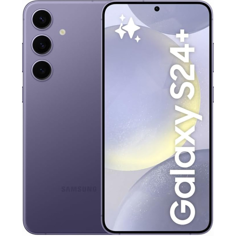 Samsung Galaxy S24+ AI nutitelefon, Android mobiiltelefon ilma lepinguta, 12GB RAM, 256GB mälu, 50MP kaamera, pikk aku, kobaltviolett