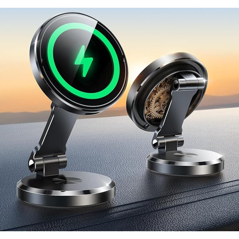JOYROOM 15W Magsafe autokinnitusele koos laadimisfunktsiooniga [kahepoolne pööramine pööramine] auto mobiiltelefoni hoidja Magsafe armatuurlauale, mobiiltelefoni hoidja auto iPhone 17 16 16 15 14 13 12 jaoks