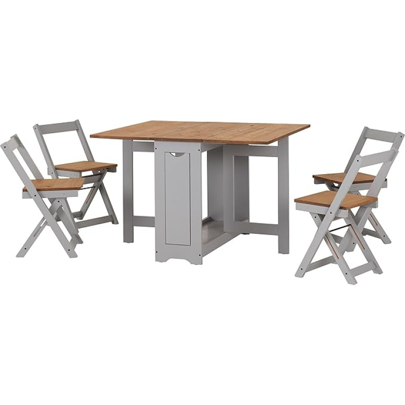 Seconique Santos Butterfly söögikomplekt, hall/mänd, hall ja mänd