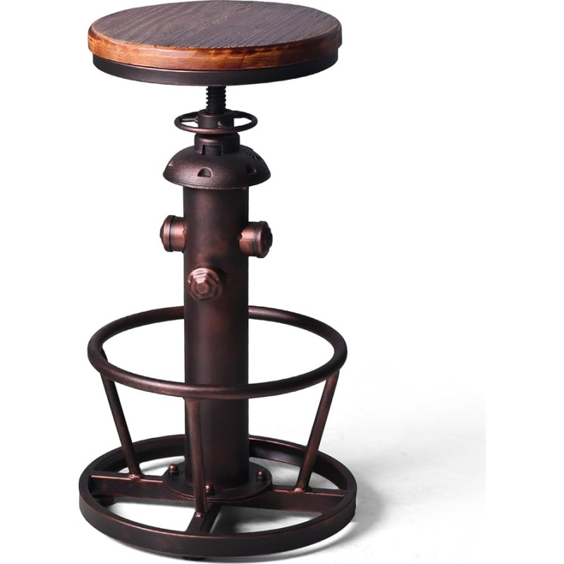 Industrial Swivel Bar Stool Kohv Köök Söögituba Fire Hydrant Reguleeritava kõrgusega puidust iste