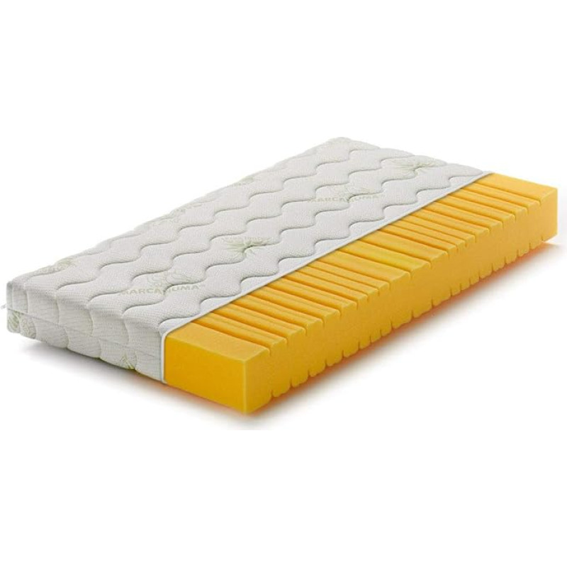 Marcapiuma - Nemo lastevoodi madrats 60 x 120 cm kõrgus 8 cm - veega pestav lastevoodi madrats - veevahtpolüuretaan vaht - eemaldatav Aloe Vera kate lestade vastu,