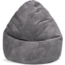 Sitting Point by Magma BeanBag Shara XXL Bean Bag Fleece Corduroy 80 x 130 cm, pestav kate, antratsiit, Öko-Tex® sertifitseeritud.