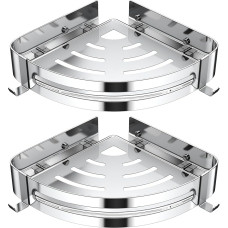 Tugevus Enemy duširiiul, puurimata, duširiiulid, nurgas duširiiul, duširiiulid 4 konksuga, roostevaba roostevabast terasest duširiiul vannituppa, kööki (2 pakki, hõbedane)