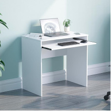 Vida Designs töölaud klaviatuurilaual, puukomposiit, valge, 75 x 48 x 80 cm