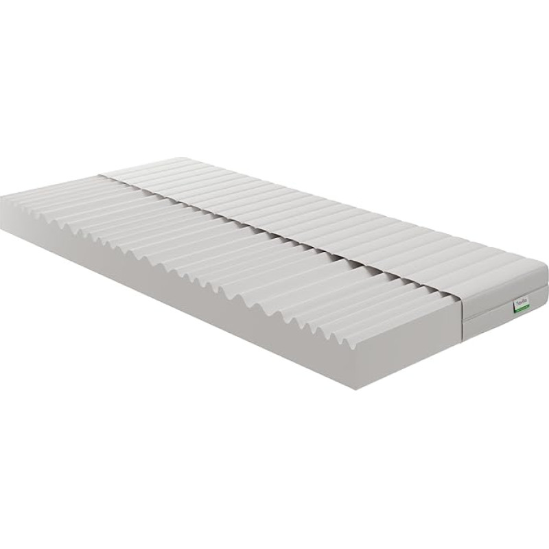 Novilla Matratze 80x200 H2 & H3 7 Zonen Kaltschaummatratze Bezug 60° Waschbar Schaumstoff Rollmatratze 2in1 Öko-Tex Zertifiziert Höhe 16cm