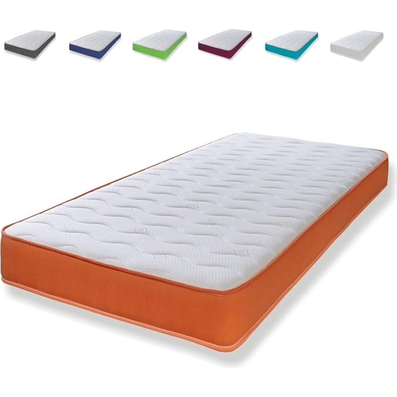 eXtreme comfort ltd Cooltouch Colours Orange Wave Memory Foam hübriidmadrats Pinna Coil Spring madrats oranži servaga, 18 cm sügav, 75 x 190 cm
