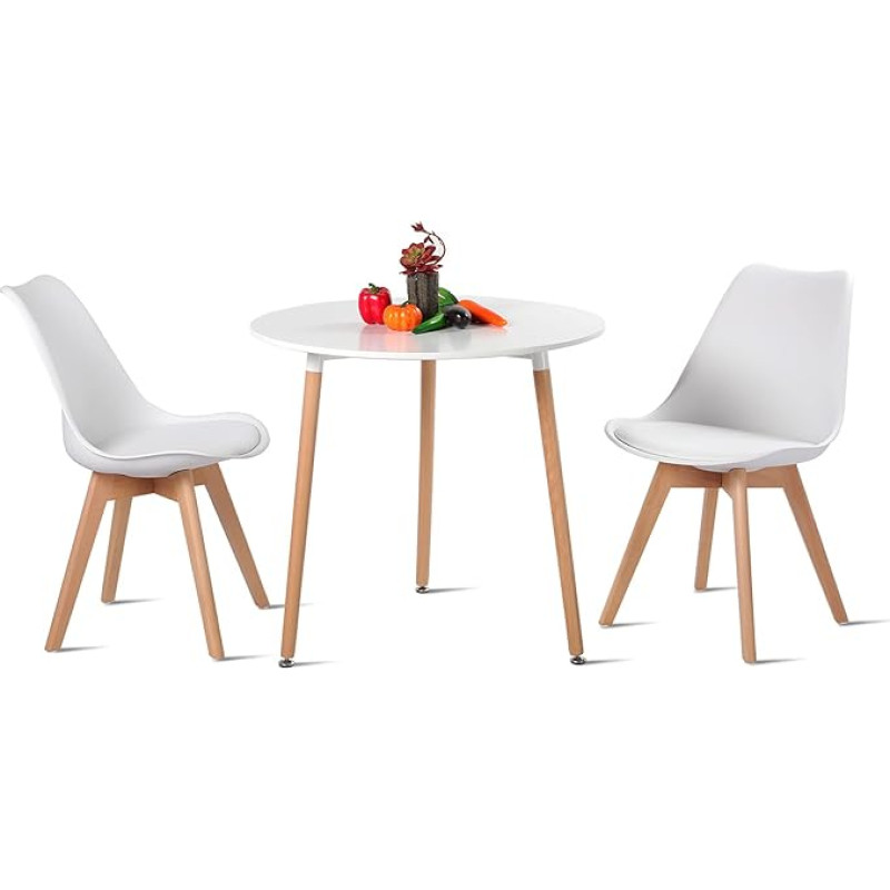 H.J WeDoo söögikomplekt 1 laua 2 valge tooliga Puidust laud ja skandinaavia toolid söögilaudade komplekt söögituppa Kööki Aeda