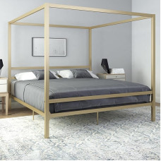 DHP mööbel Modern Canopy Gold Metal Bed Superking