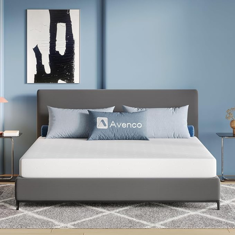 Avenco Gelschaummatratze 90x190 H3 Bambus-Schaum Matratze Bezug 60°Waschbar Öko-Tex CertiPUR US Rollenmatratze 18cm Mittel