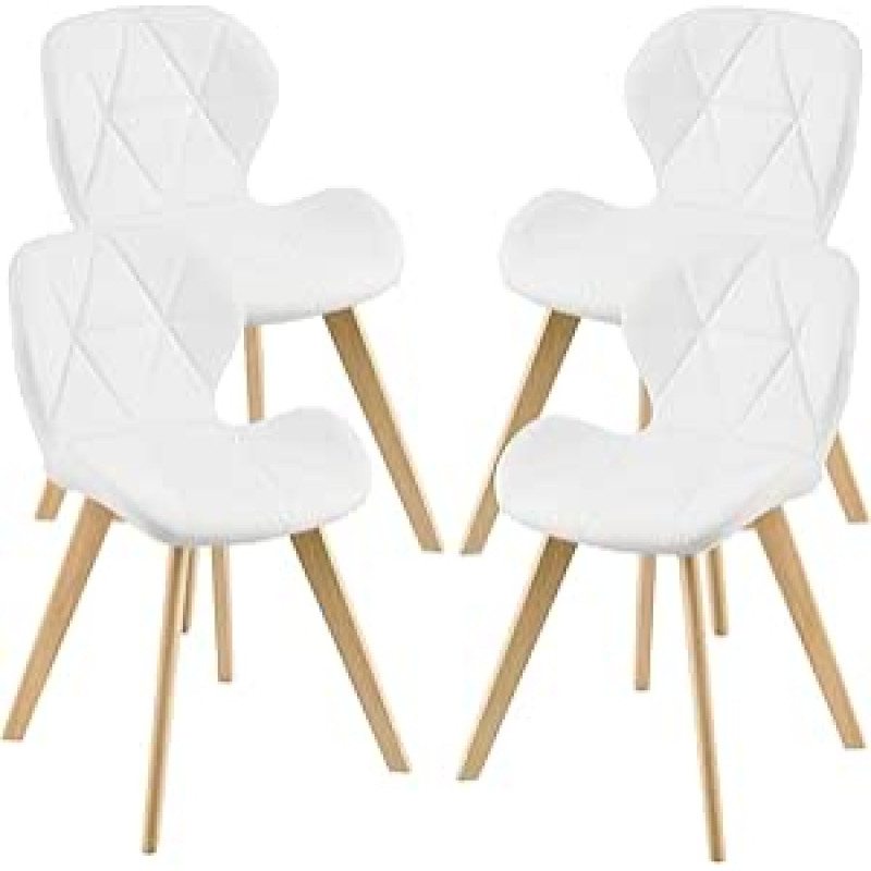 [en.casa] Älmhult söögitoolide komplekt, 4 tooli, 78 x 47 x 52 cm, kunstnahast pöögitoolid, elutoa toolid, köögitoolid